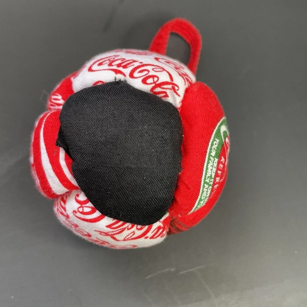 Vintage Cloth Christmas Ornaments Hand‎ Sewn Stuffed Coca Cola Quilted Red Coke
